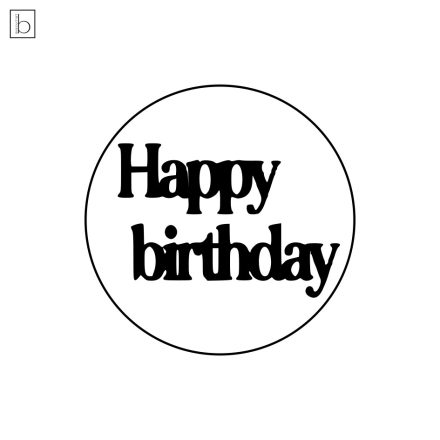 Happy Birthday 3 - feliratos kekszpecsét