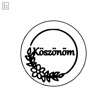 Köszönöm virággal - feliratos kekszpecsét