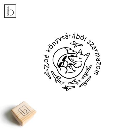 Alvó róka - Ex libris pecsét