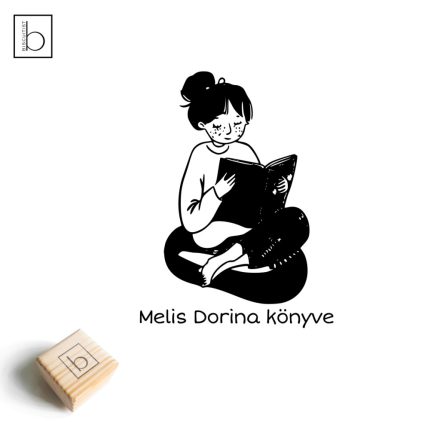 Kontyos olvasó lány - Ex libris pecsét